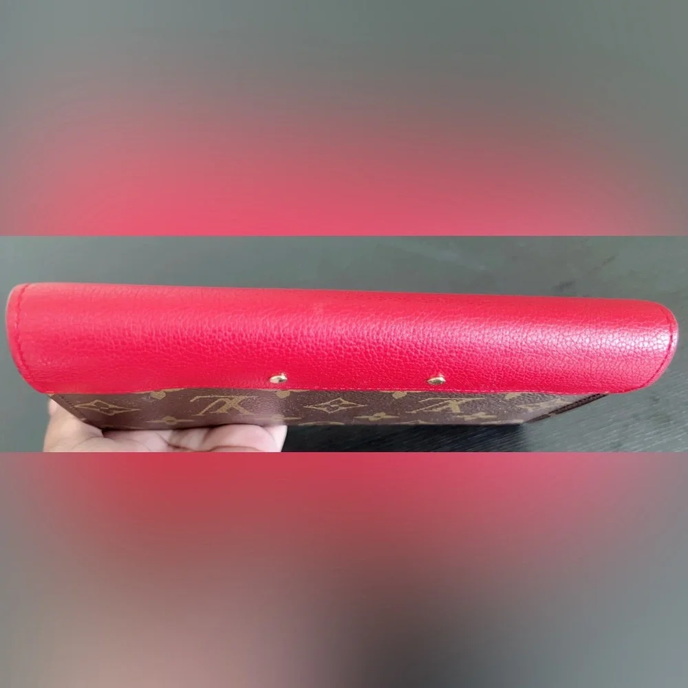 Louis Vuitton Classic Pallas Long Wallet Wristlet in Cherry cowhide leather